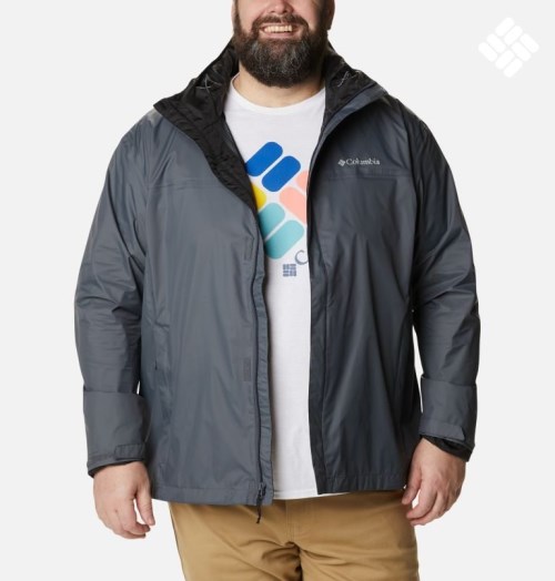Men's Columbia Watertight II Rain Jackets Dark Grey | Plus Size CA-J5C4L